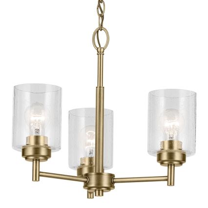 Kichler - Lampadario a sospensione con catena WINSLOW 3xE27/60W/230V diametro 45,8 cm ottone