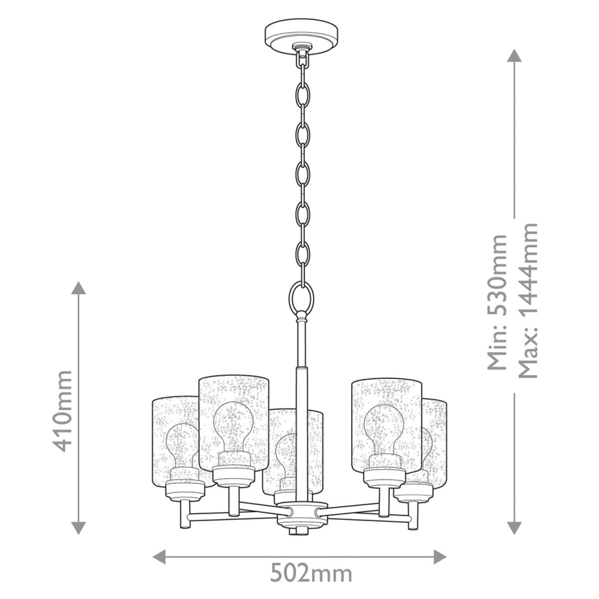 Kichler - Lampadario a sospensione con catena WINSLOW 5xE27/60W/230V diametro 50,2 cm ottone