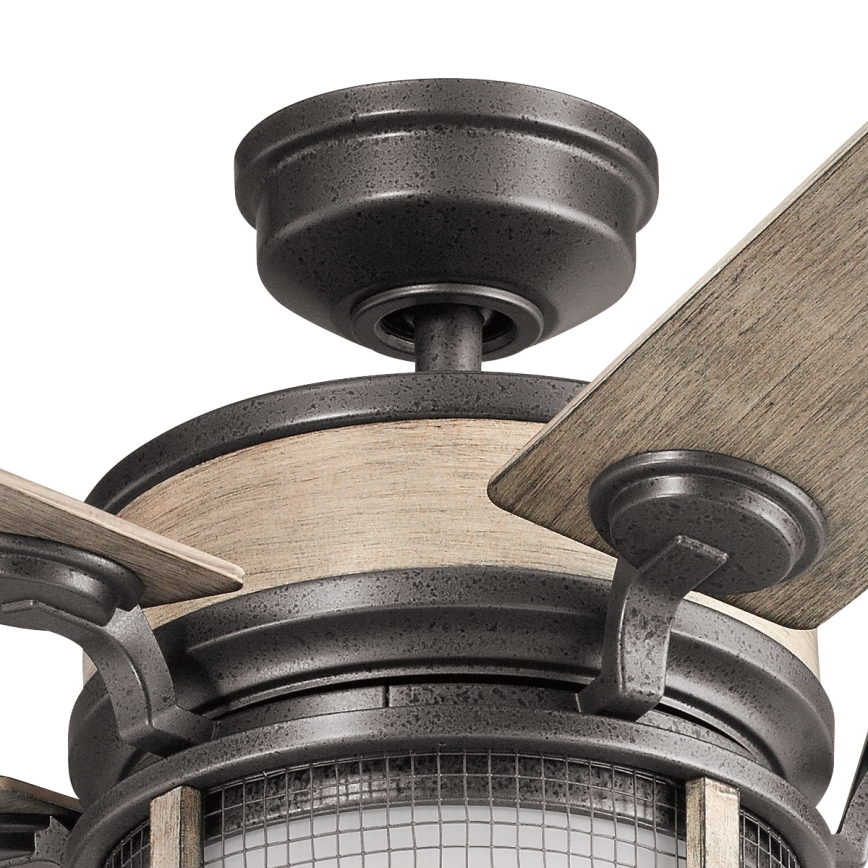 Kichler - Ventilatore da soffitto dimmerabile a LED AHRENDALE LED/10W/230V IP44 + telecomando