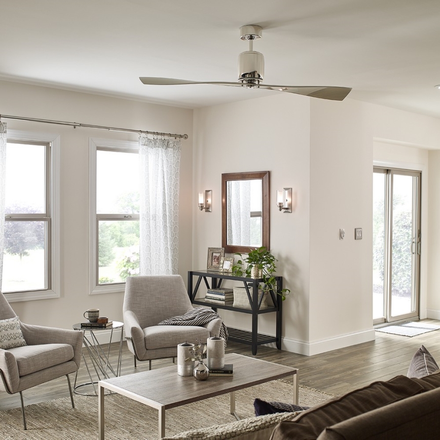 Kichler - Deckenventilator FERRON glänzendes Chrom + Fernbedienung