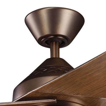 Kichler - Ventilatore da soffitto dimmerabile a LED JADE LED/18W/230V marrone + telecomando