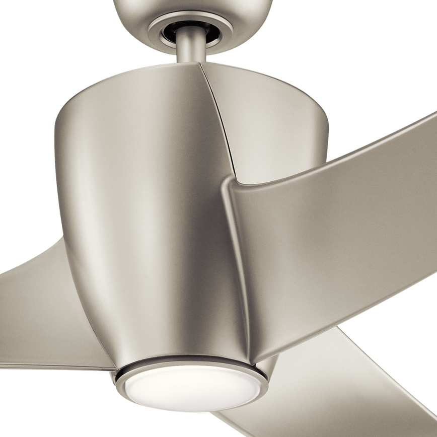 Kichler - Ventilatore da soffitto dimmerabile a LED PHREE LED/10W/230V argento + telecomando