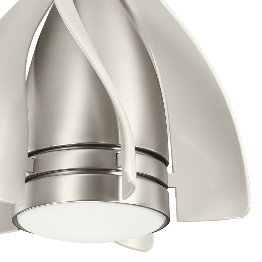 Kichler - Ventilatore da soffitto dimmerabile a LED TERNA LED/10W/230V cromo opaco/bianco + telecomando