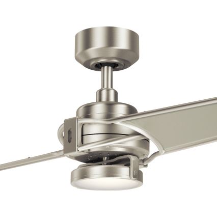 Kichler - Ventilateur de plafond à intensité variable XETY LED/10W/230V  chrome mat/argent + télécommande