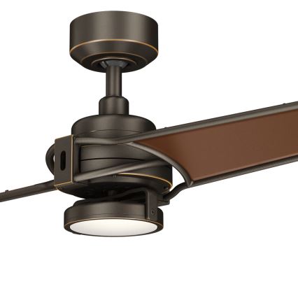 Kichler  -Ventilateur de plafond à intensité variable XETY LED/10W/230V noir/marron + télécommande