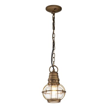 Kichler - Lampadario da esterno a catena BRIDGE POINT 1xE27/60W/230V IP44 bronzato