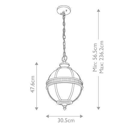 Kichler - Lampadario da esterno a sospensione con catena HALLERON 3xE14/60W/230V IP44