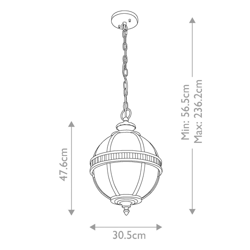 Kichler - Lampadario da esterno a sospensione con catena HALLERON 3xE14/60W/230V IP44