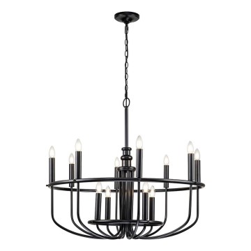 Kichler - Lustre suspendu sur chaîne CAPITOL HILL 12xE14/40W/230V noir