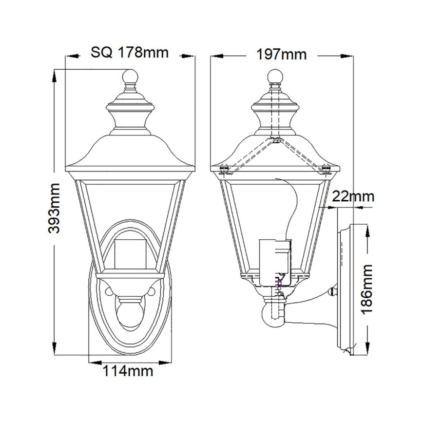 Kichler - Outdoor-Wandleuchte BAY SHORE 1xE27/60W/230V IP44