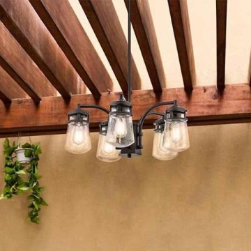 Kichler - Suspension-barre pour extérieur LYNDON 5xE27/60W/230V IP44