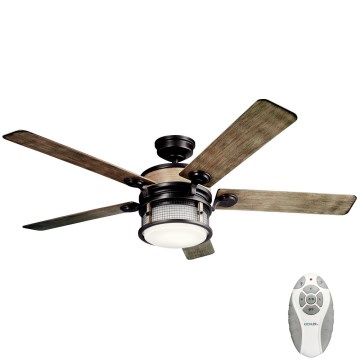 Kichler - Ventilateur de plafond à intensité variable AHRENDALE LED/10W/230V IP44 + télécommande