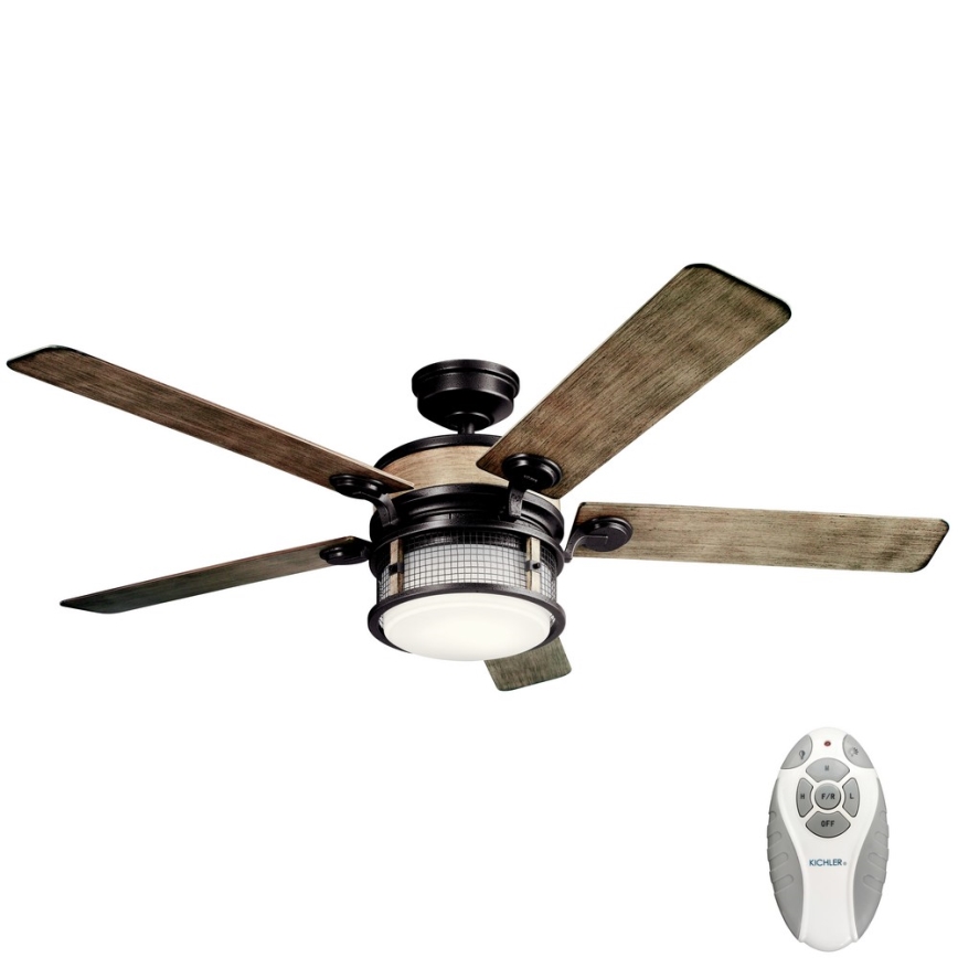 Kichler - Ventilateur de plafond à intensité variable AHRENDALE LED/10W/230V IP44 + télécommande