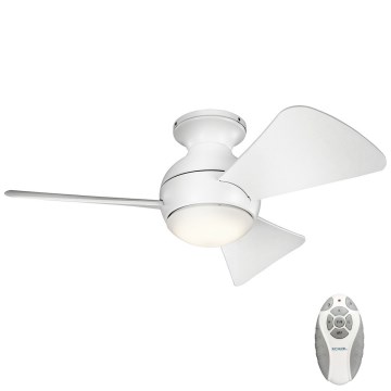 Kichler - Ventilateur de plafond à intensité variable SOLA LED/10W/230V IP23 blanc + télécommande