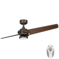 Kichler  -Ventilatore da soffitto dimmerabile a LED XETY LED/10W/230V nero/marrone + telecomando