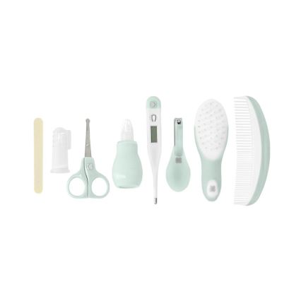KikkaBoo - Baby-Pflegeset 8 Stk. grau/Minze