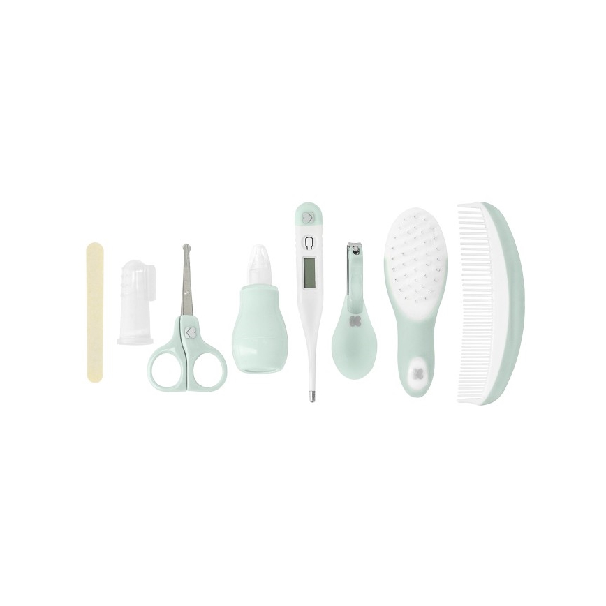 KikkaBoo - Baby-Pflegeset 8 Stk. grau/Minze