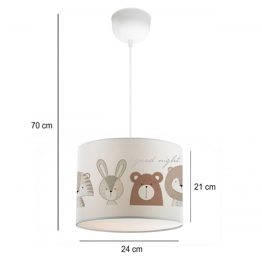Kinder-Deckenleuchte CANDY 1xE27/40W/230V weiß/braun
