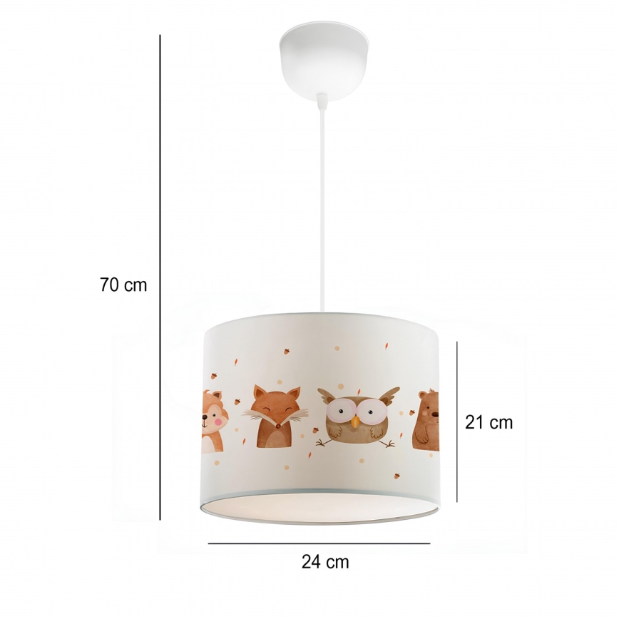 Kinder-Deckenleuchte CANDY 1xE27/40W/230V weiß/braun