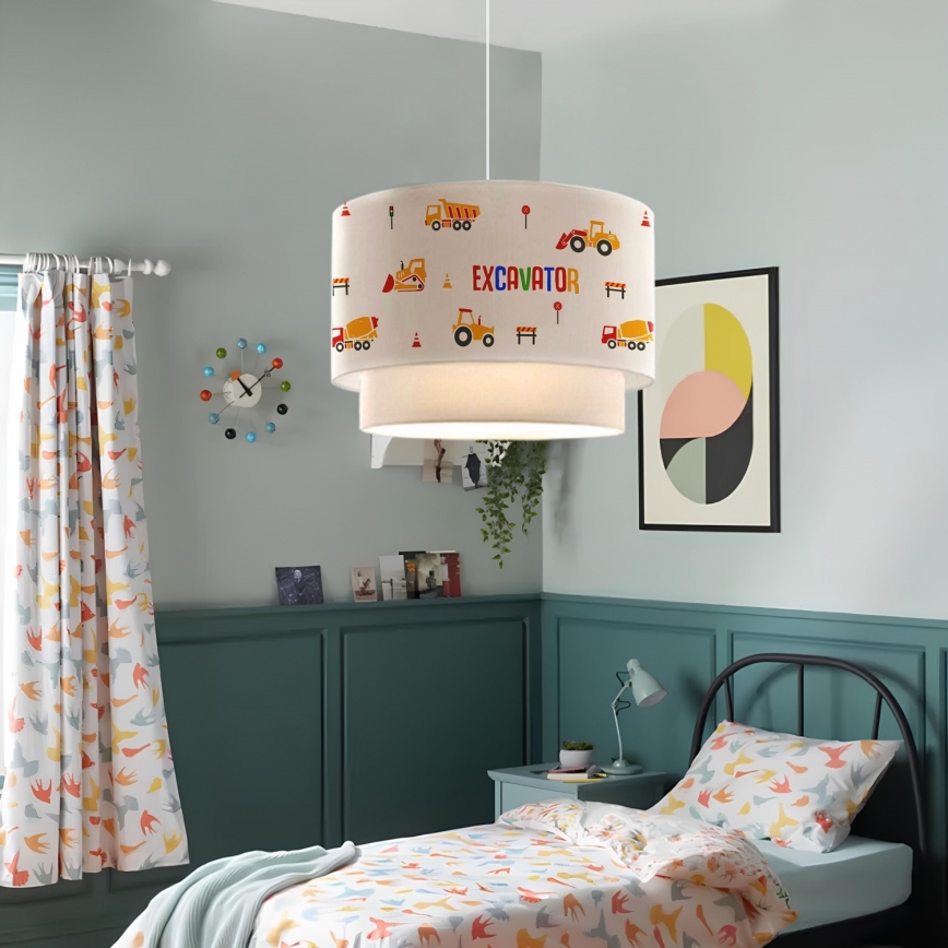 Kinder-Deckenleuchte CANDY 1xE27/40W/230V weiß/orange