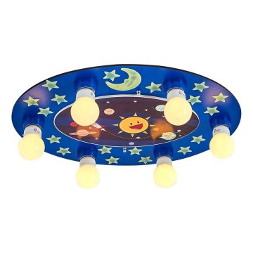 Kinder-Deckenleuchte LUCCA 6xE27/24W/230V blau