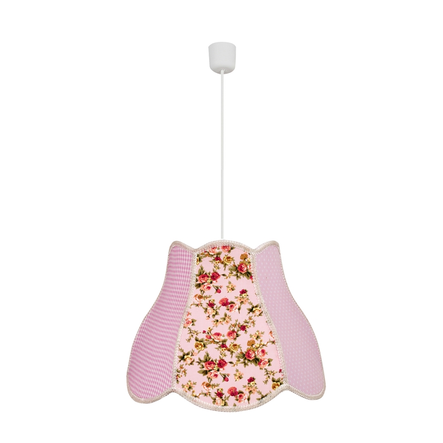 Kinder-Kronleuchter an Schnur ZUZA 1xE27/60W/230V rosa