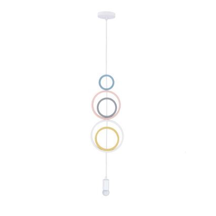 Kinder-Pendelleuchte HOOPS mit Kabelaufhängung, 1xE27/20W/230V, Ø 19 cm, mehrfarbig