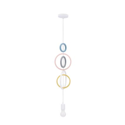 Kinder-Pendelleuchte HOOPS mit Kabelaufhängung, 1xE27/20W/230V, Ø 19 cm, mehrfarbig