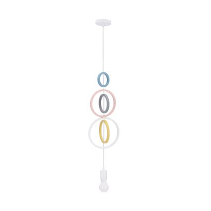 Kinder-Pendelleuchte HOOPS mit Kabelaufhängung, 1xE27/20W/230V, Ø 19 cm, mehrfarbig