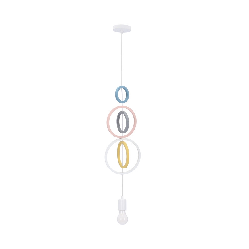 Kinder-Pendelleuchte HOOPS mit Kabelaufhängung, 1xE27/20W/230V, Ø 19 cm, mehrfarbig