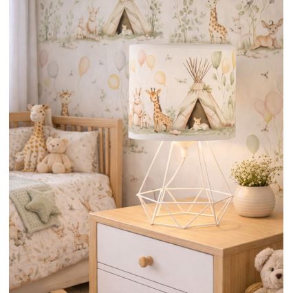 Kinder-Tischleuchte KIDS ROOM 1xE27/60W/230V Ø 18 cm – mit niedlichen Tiermotiven