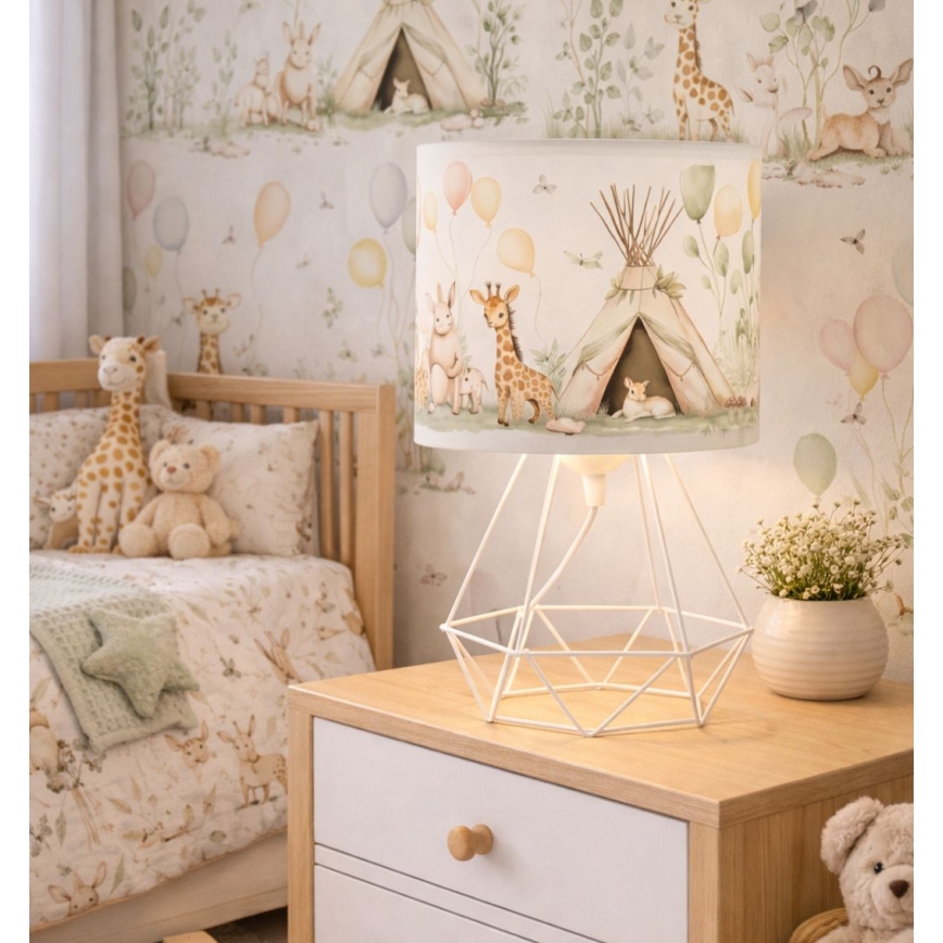 Kinder-Tischleuchte KIDS ROOM 1xE27/60W/230V Ø 18 cm – mit niedlichen Tiermotiven