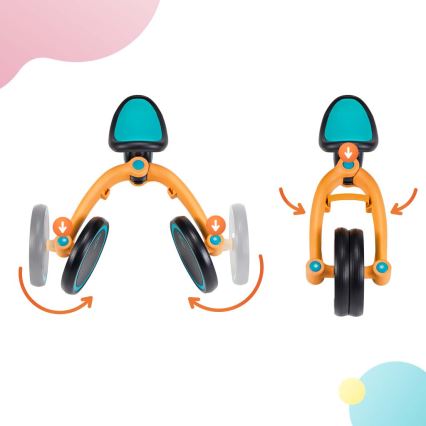 KINDERKRAFT - Bicicletta senza pedali 3 in 1 4TRIKE giallo/turchese