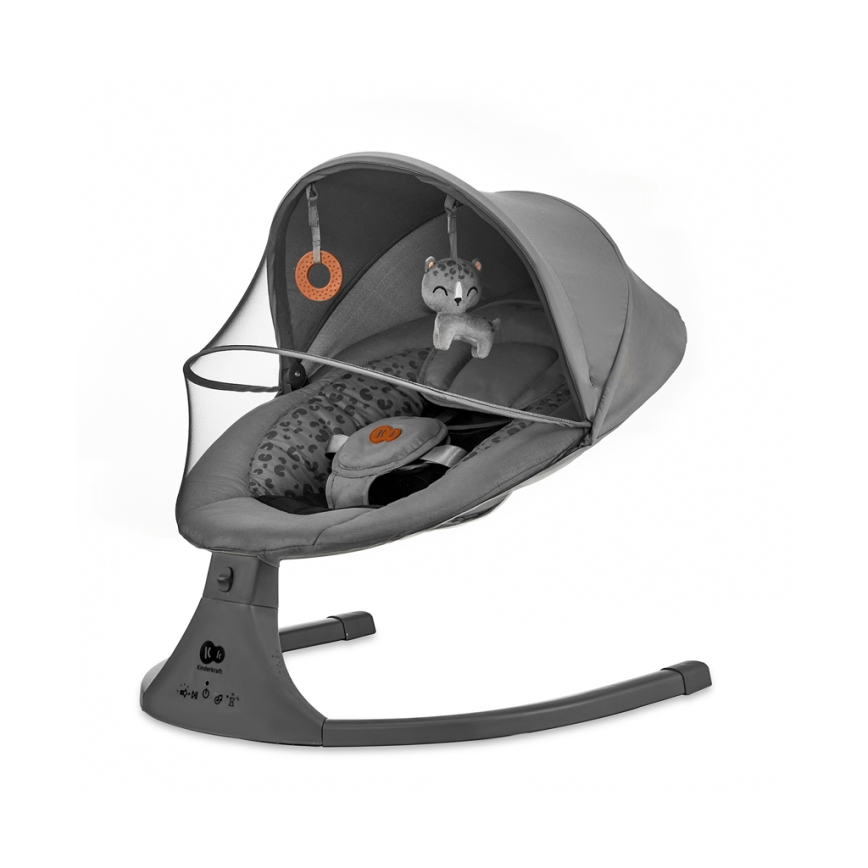 KINDERKRAFT - Altalena per bambini con melodia 2in1 LUMI grigio scuro