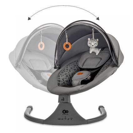 KINDERKRAFT - Altalena per bambini con melodia 2in1 LUMI grigio scuro