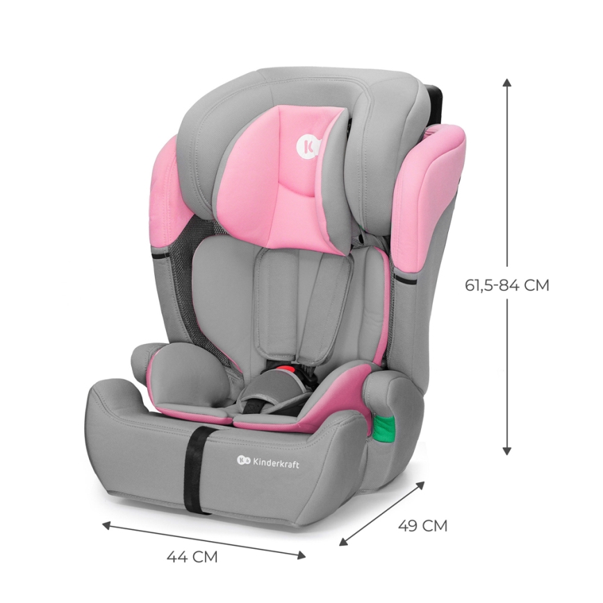 KINDERKRAFT - Autositz COMFORT UP i-Größe (76-150 cm) grau/rosa