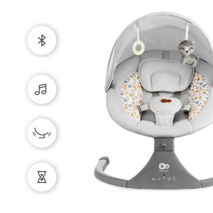 KINDERKRAFT - Babywippe mit Musik 2-in-1 LUMI hellgrau