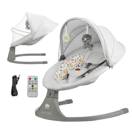 KINDERKRAFT - Babywippe mit Musik 2-in-1 LUMI hellgrau