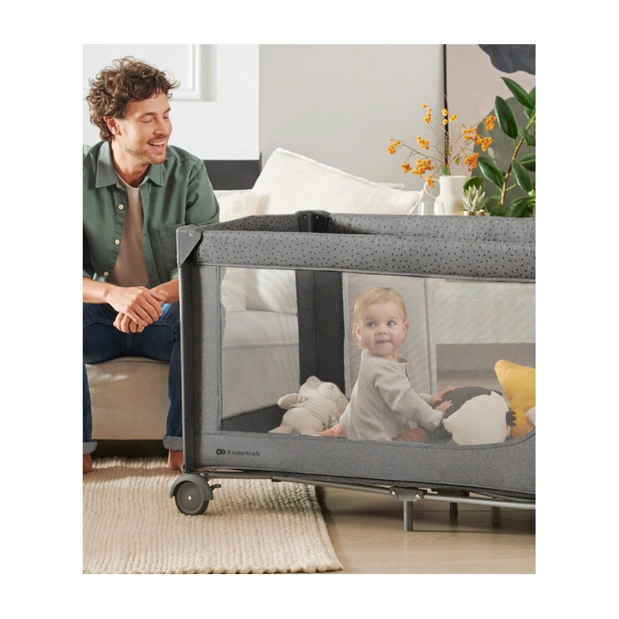KINDERKRAFT - Berceau de voyage JOY 2 gris