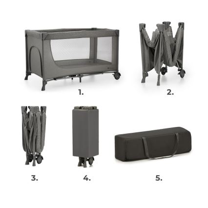 KINDERKRAFT - Berceau de voyage JOY 2 gris