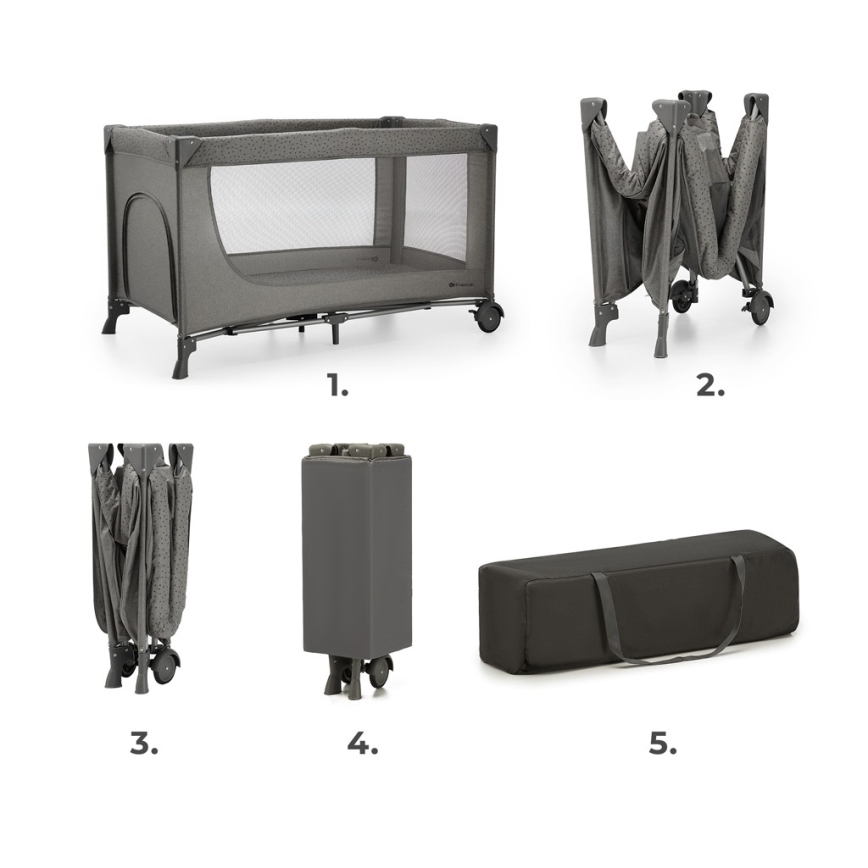KINDERKRAFT - Berceau de voyage JOY 2 gris