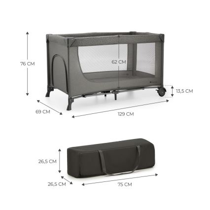 KINDERKRAFT - Berceau de voyage JOY 2 gris