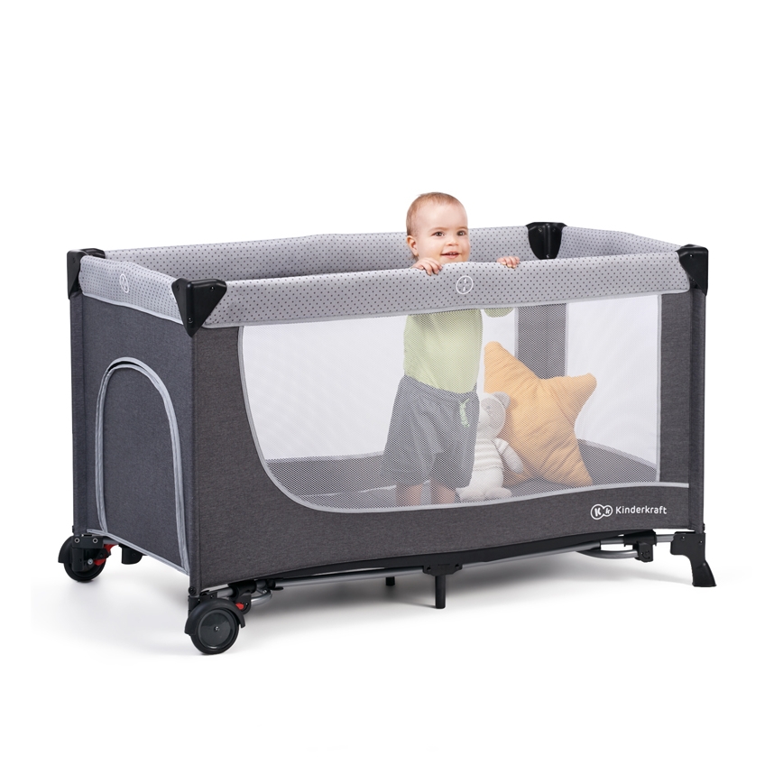KINDERKRAFT - Berceau de voyage LEODY gris