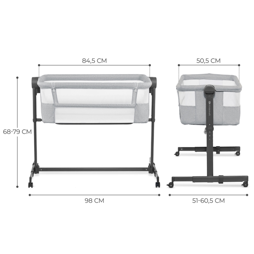 KINDERKRAFT - Berceau pour bébé NESTE UP 2 gris clair