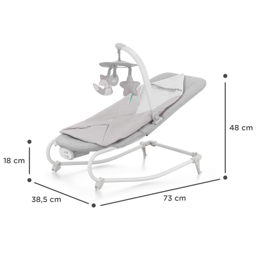 KINDERKRAFT - Berceuse vibrante pour bébé avec une mélodie FELIO 2 gris