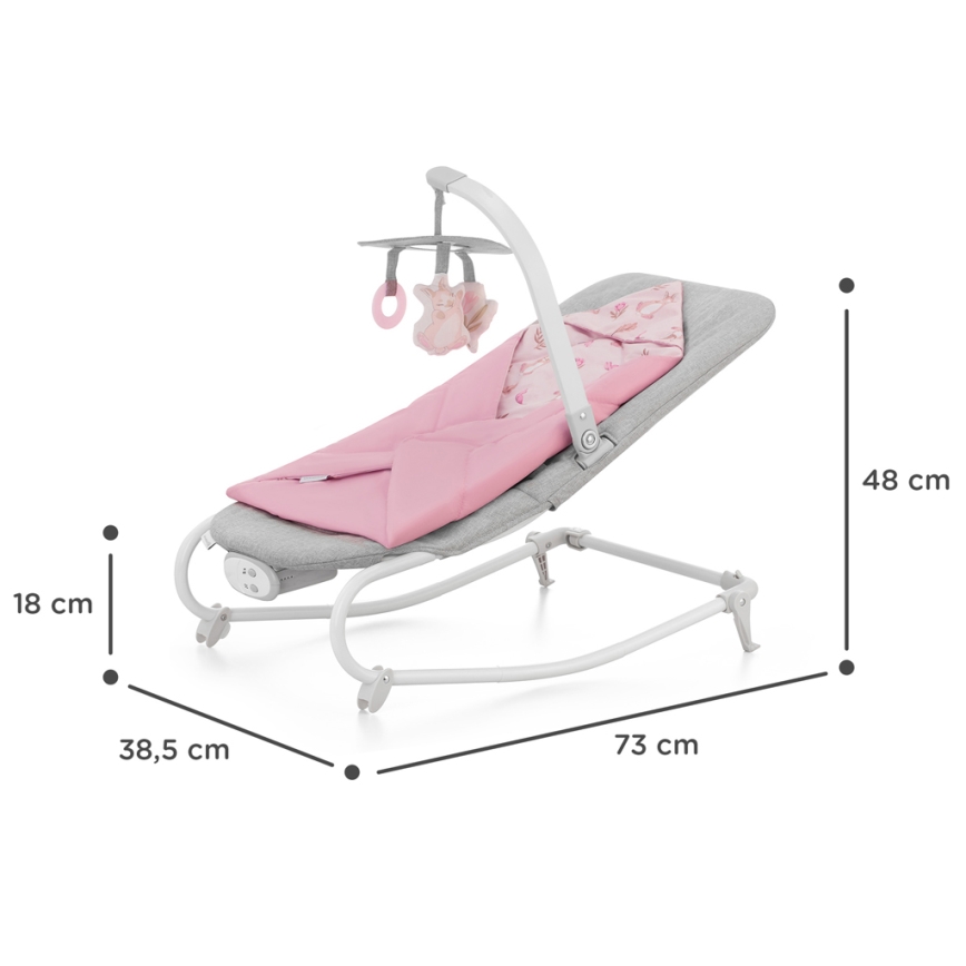 KINDERKRAFT - Berceuse vibrante pour bébé avec une mélodie FELIO 2 rose