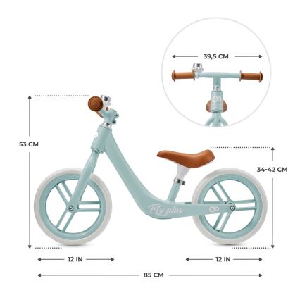 KINDERKRAFT - Bici a spinta FLY PLUS Baby blu