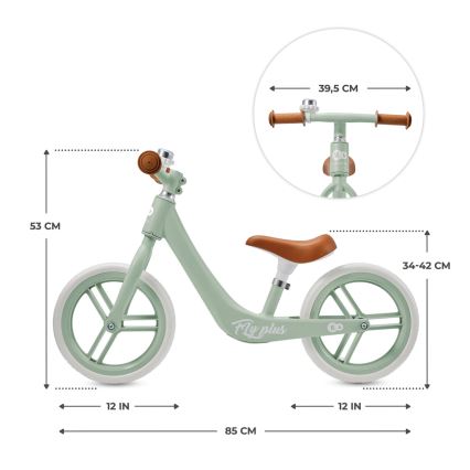 KINDERKRAFT - Bici a spinta FLY PLUS Fresh menta