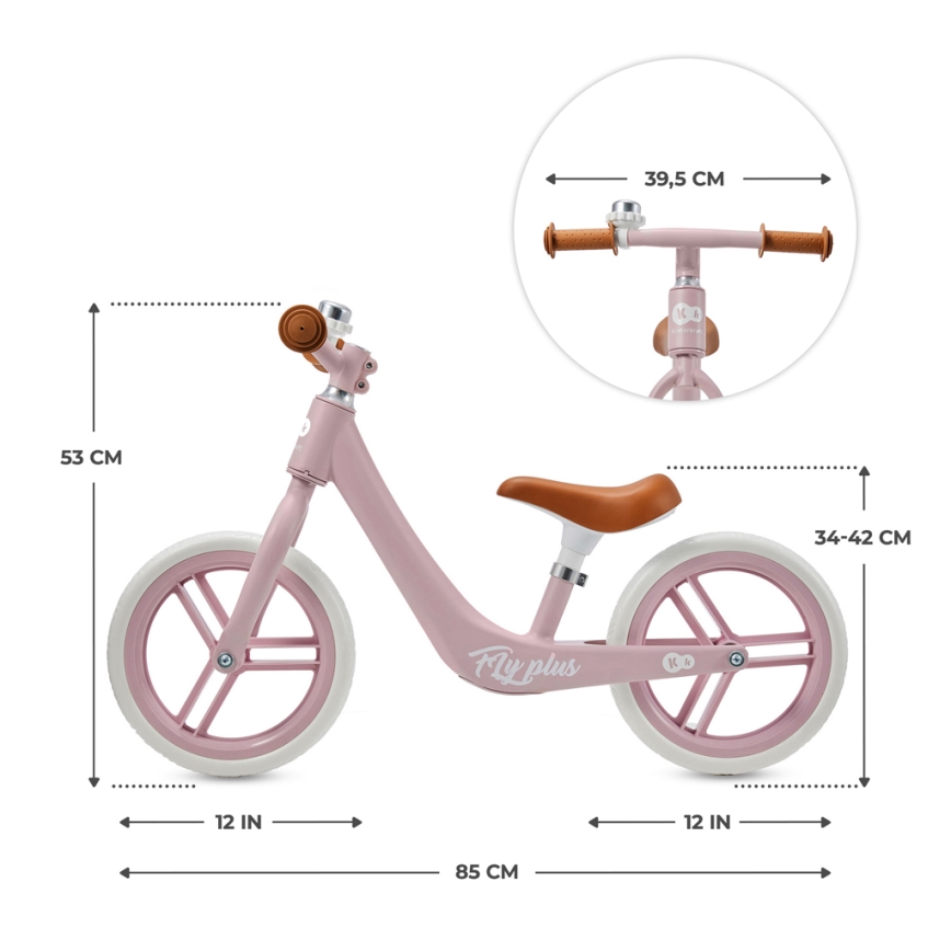 KINDERKRAFT - Bici a spinta FLY PLUS Powder rosa