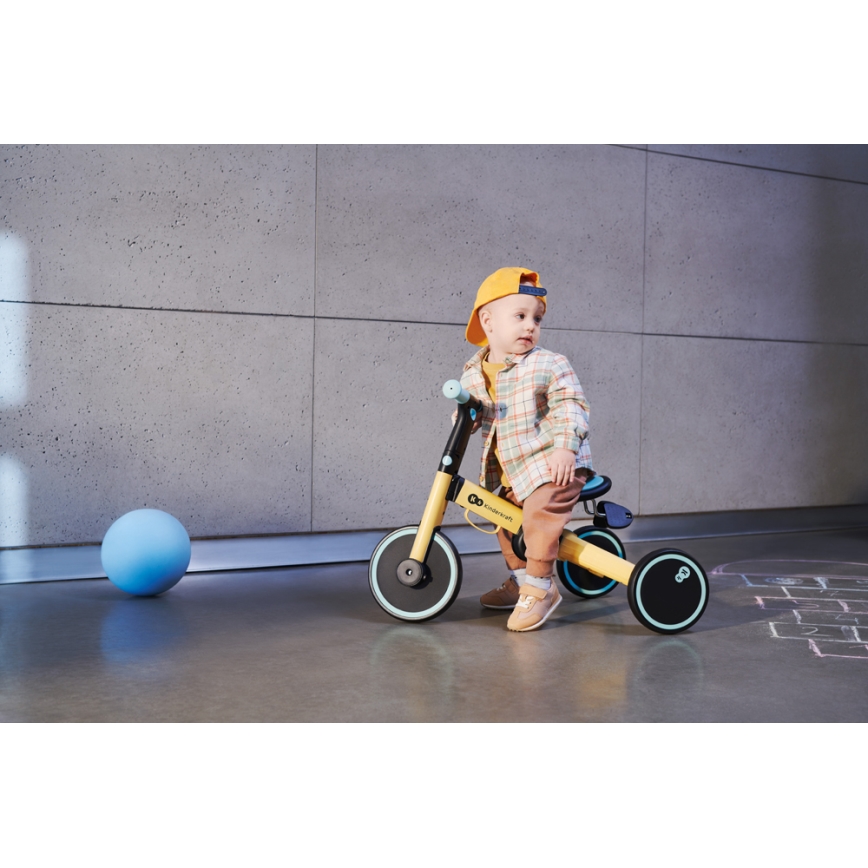 KINDERKRAFT - Bicicletta a spinta per bambini 3in1 4TRIKE giallo/menta